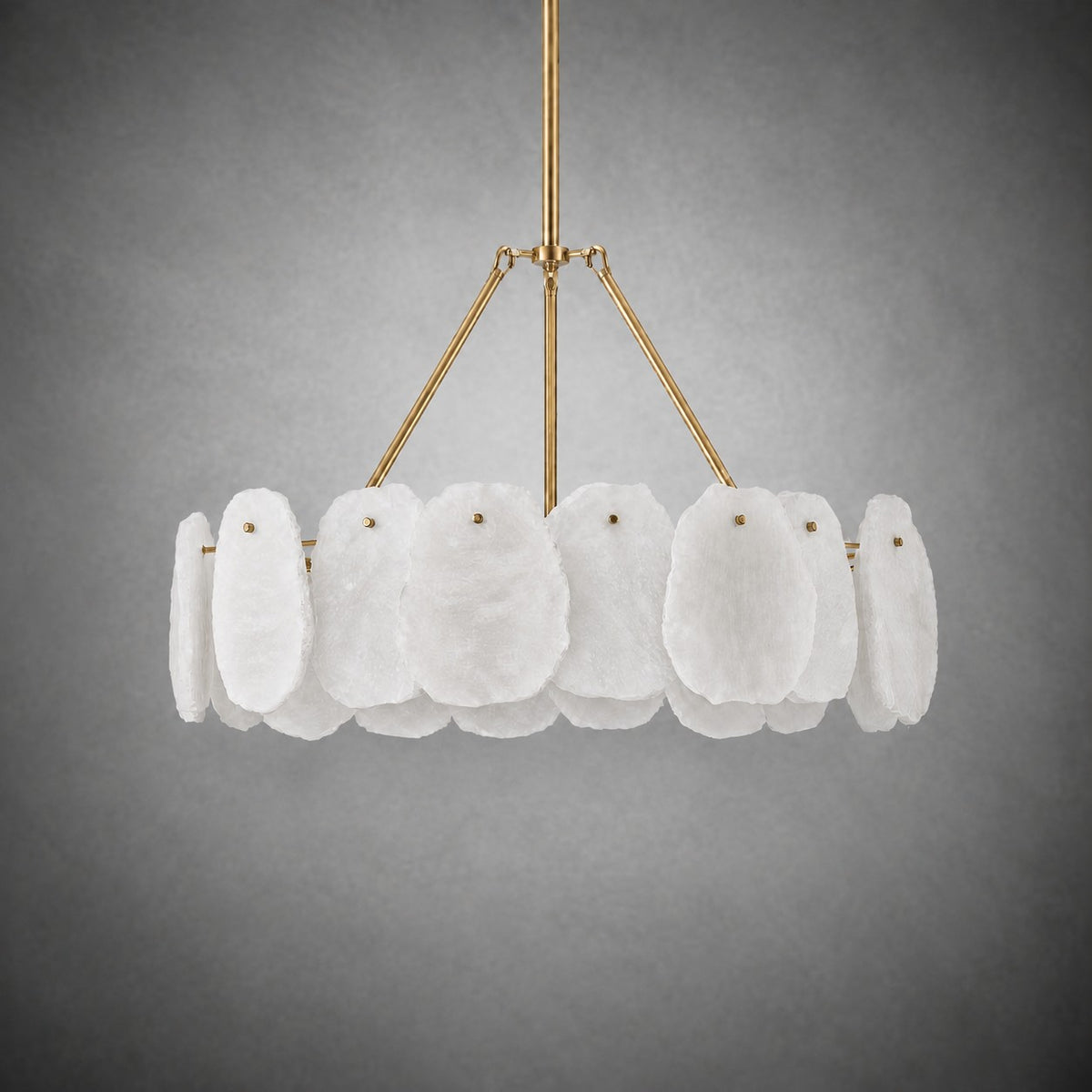 24" Alabaster Round Chandelier