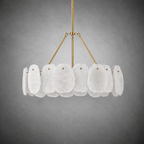 24" Alabaster Round Chandelier