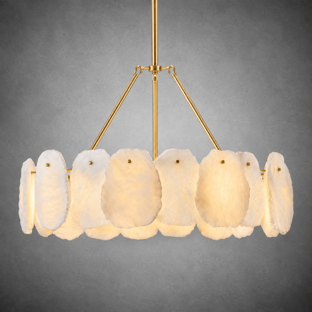 24" Alabaster Round Chandelier