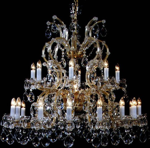 24 flames Maria Theresa crystal chandelier with crystal almonds