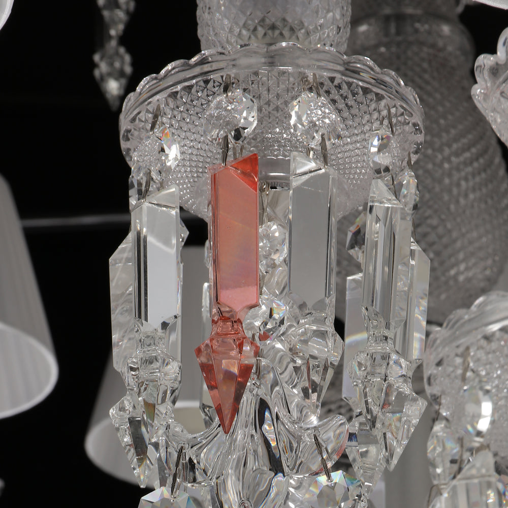 24 Lights Bacara Crystal Chandelier with Lampshades