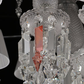 24 Lights Bacara Crystal Chandelier with Lampshades