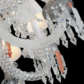 24 Lights Bacara Crystal Chandelier with Lampshades