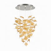 Multicolor Crystal Spiral Maple Leaf Chandelier