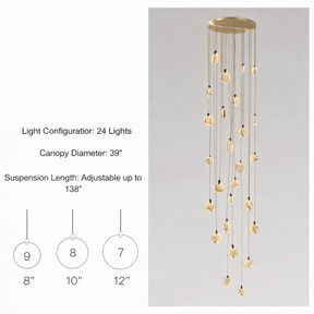 buyMoonshade Marble Disc Chandelier - Morsale