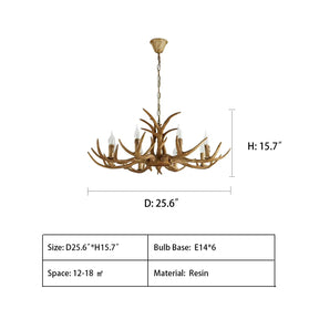 Affordable Vintage Rustic Resin Antler Candelabra Chandelier for Living Room / Restaurant / Cafe / Bar