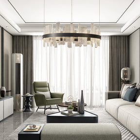 Lyra Round Glass Chandelier