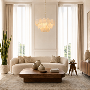 26" Natural Alabaster Round Chandelier