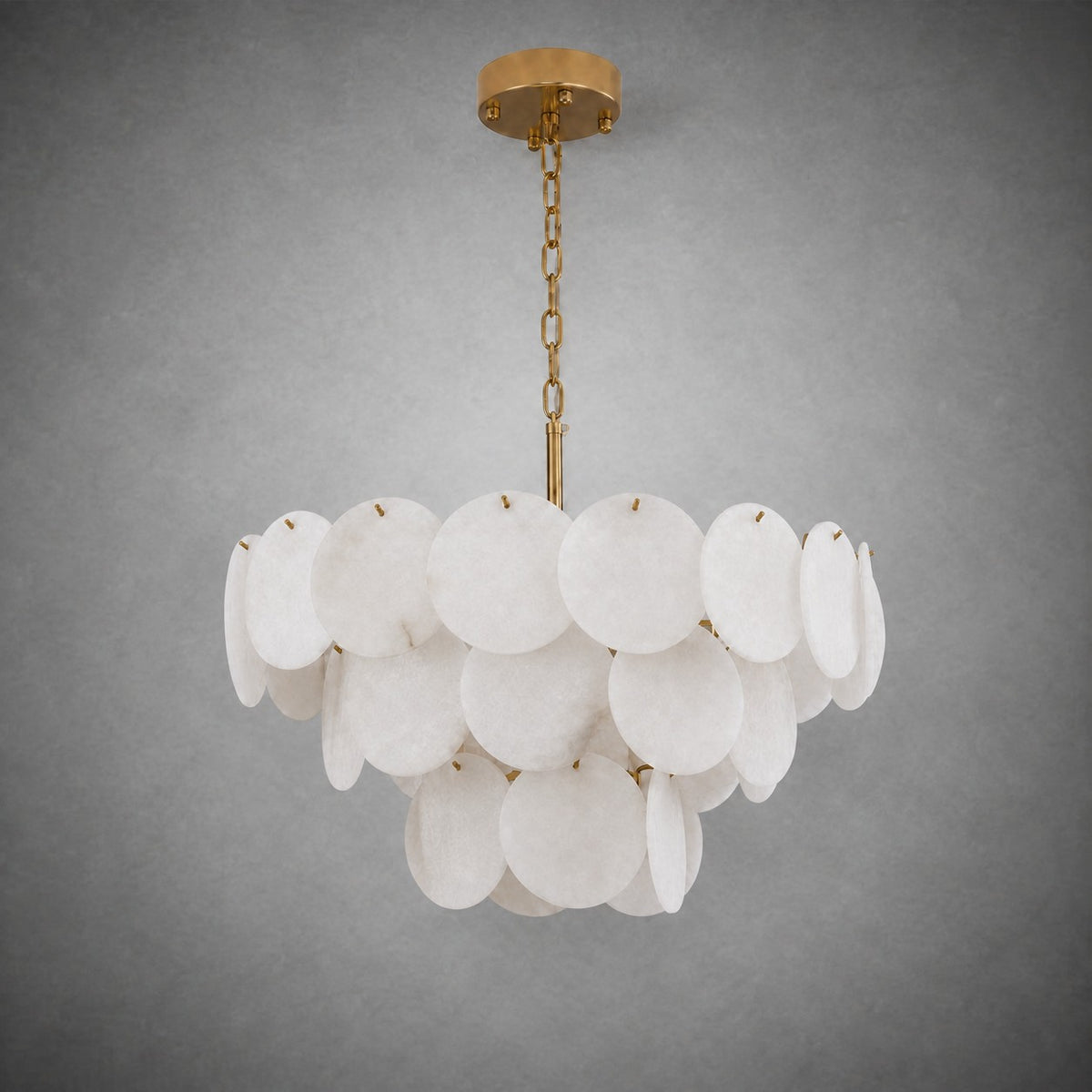 26" Natural Alabaster Round Chandelier