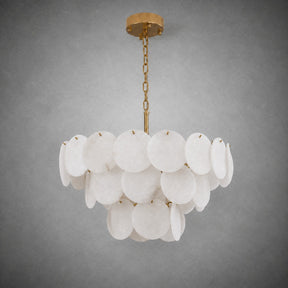 26" Natural Alabaster Round Chandelier