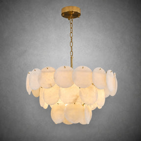 26" Natural Alabaster Round Chandelier