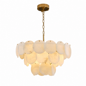 26" Natural Alabaster Round Chandelier