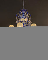 12 Lights Bacara Chandelier Blue & Clear Baccarat Crystal Lighting