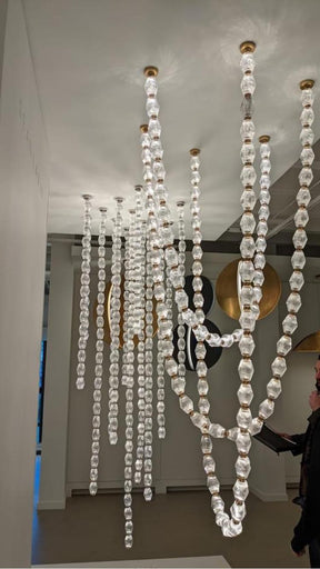 Creative Glass Pearl Necklace Pendnat Chandelier for Living/Dining Room/Staircase