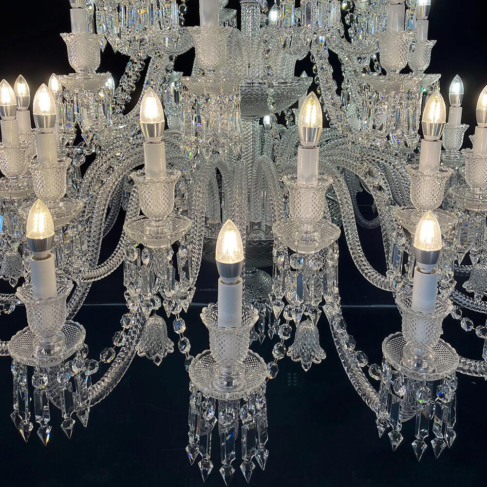48 Lamps Elegant Zenith Bacara Crystal Chandelier for Big Living Room