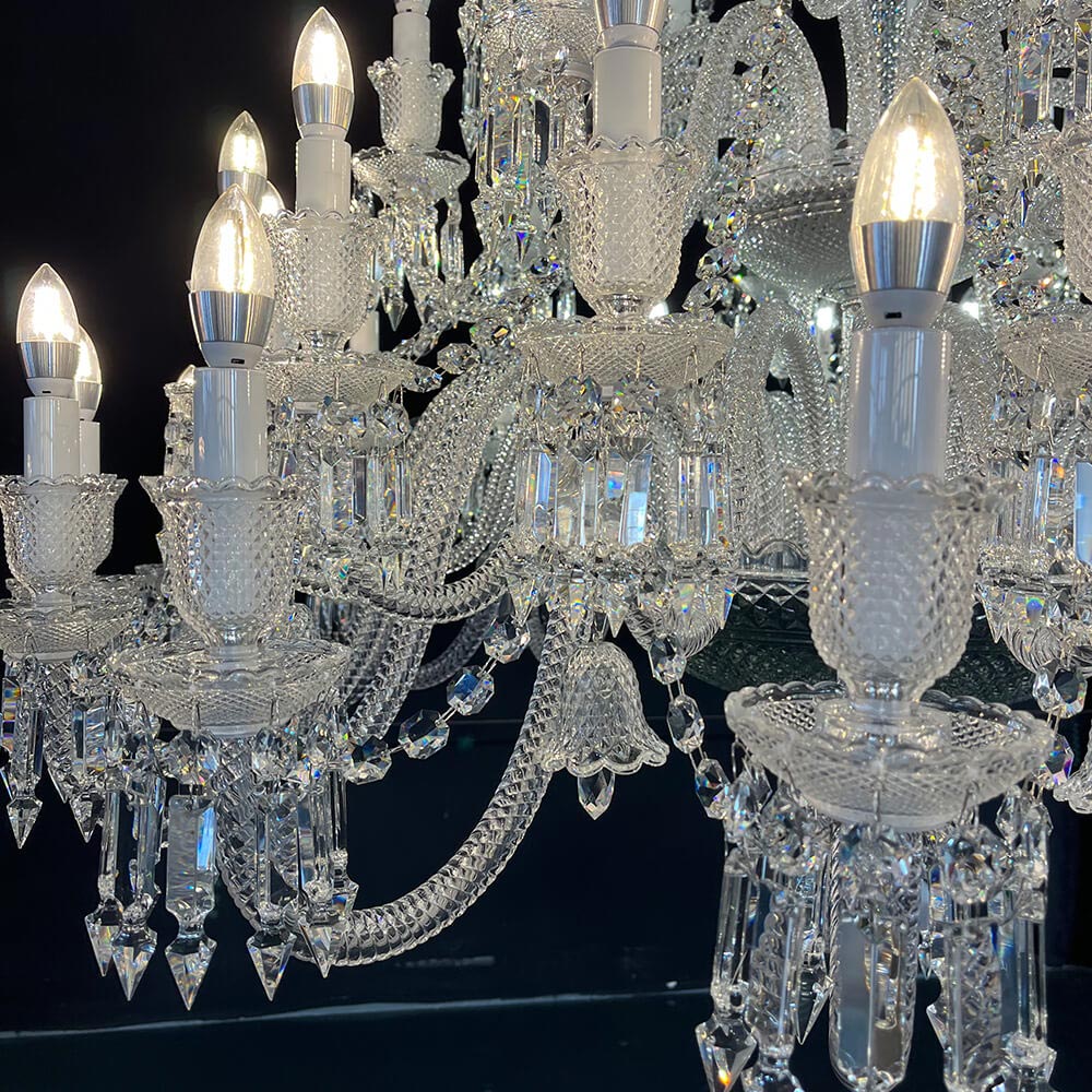48 Lamps Elegant Zenith Bacara Crystal Chandelier for Big Living Room