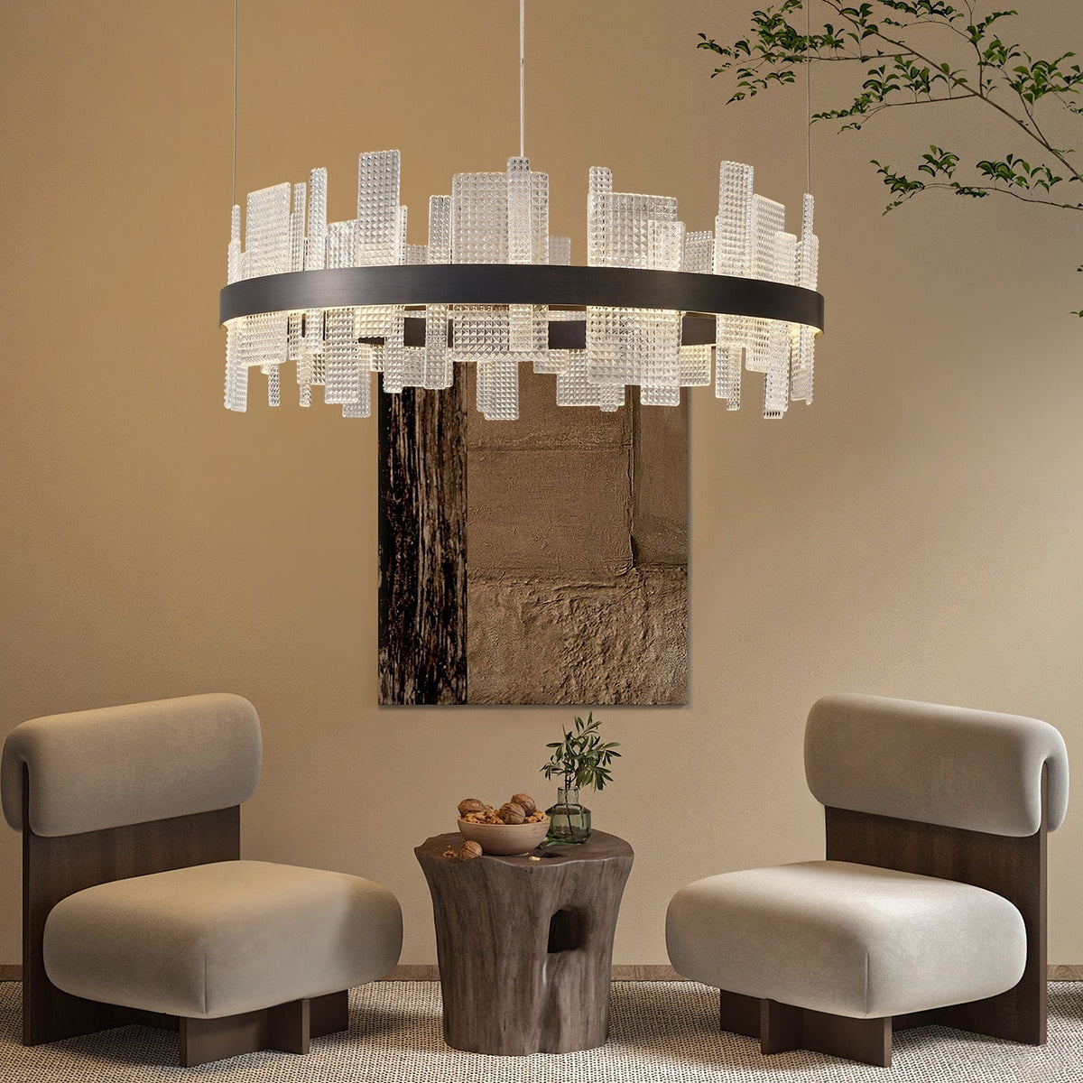Lyra Round Glass Chandelier