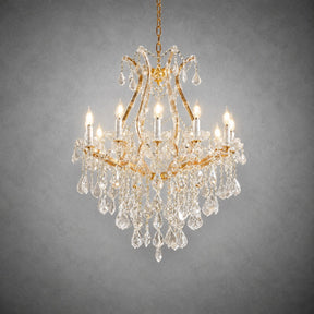 28.3" 12-Light Maria Theresa Crystal Chandelier - Gold