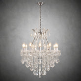 28.3" 12-Light Maria Theresa Crystal Chandelier - Silver