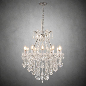 28.3" 12-Light Maria Theresa Crystal Chandelier - Silver