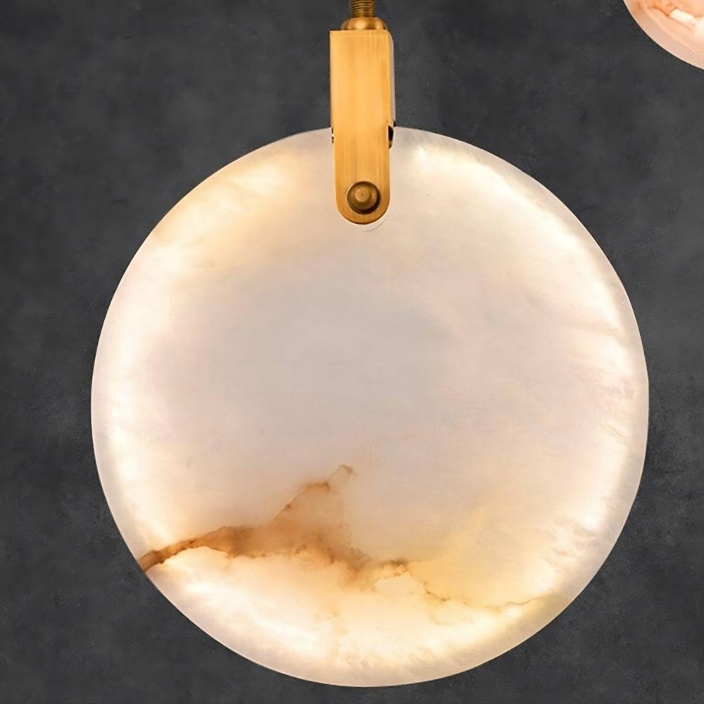 Moonshade marble chandelier side profile