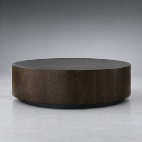 Oak Wood Round Plinth Coffee Table