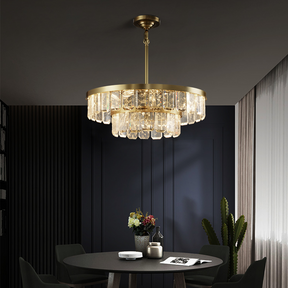 Rebecca Postmodern Double Tier Crystal Chandelier - Merlin Lamps