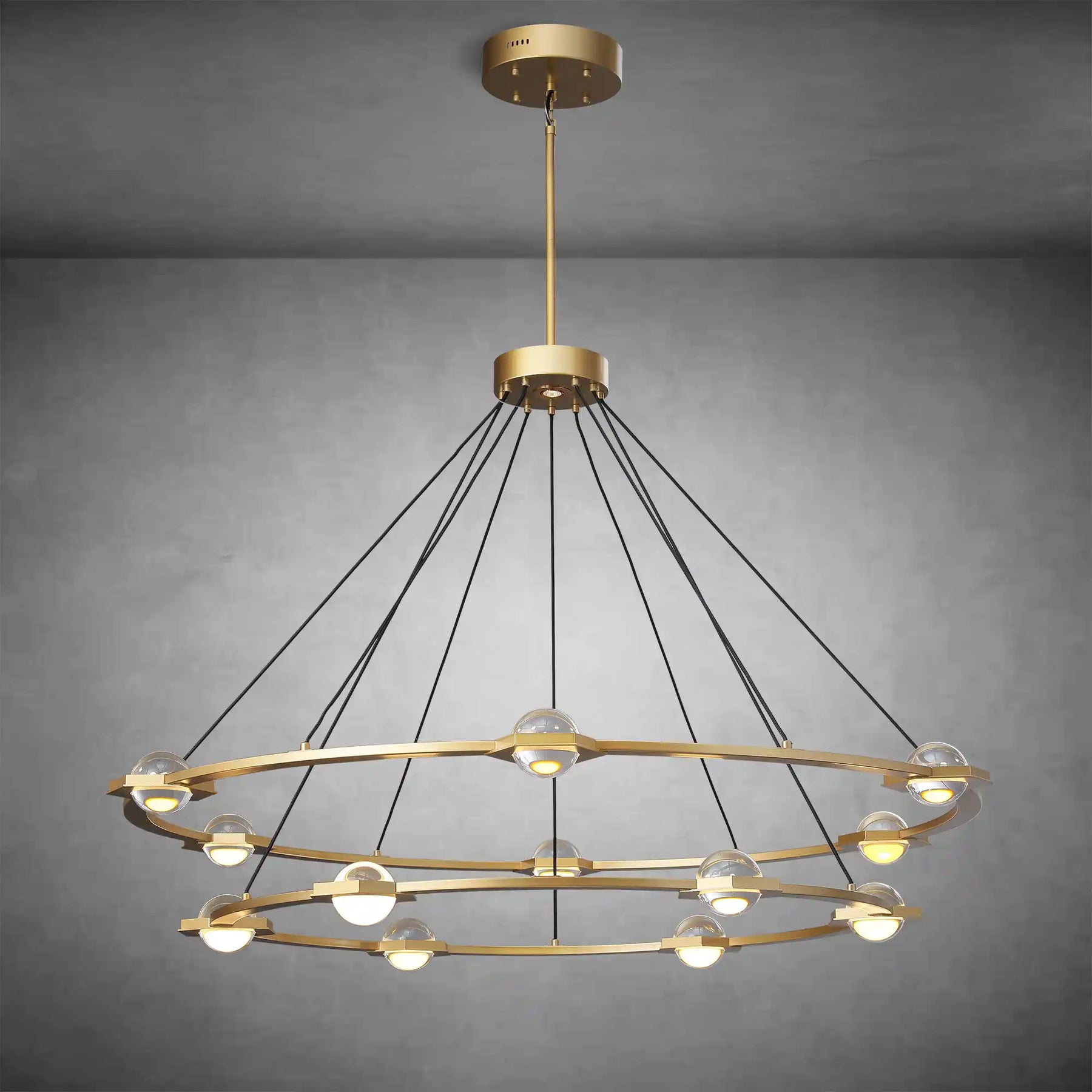 Planets 2-Tier Round Chandelier 60", Decoration Lamp