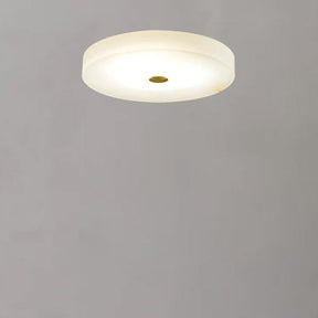 Alabaster Flush Mounted Round Chandelier