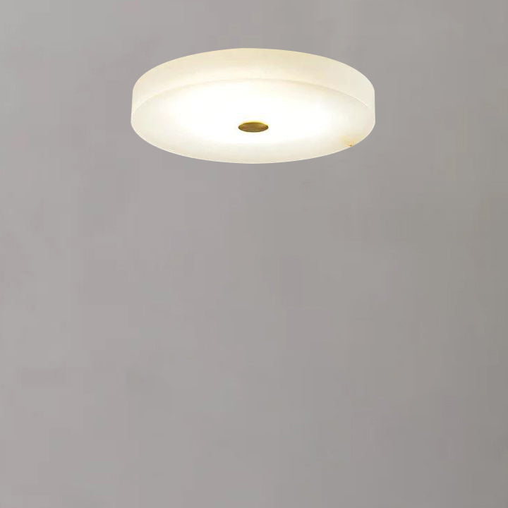 Alabaster Flush Mounted Round Chandelier