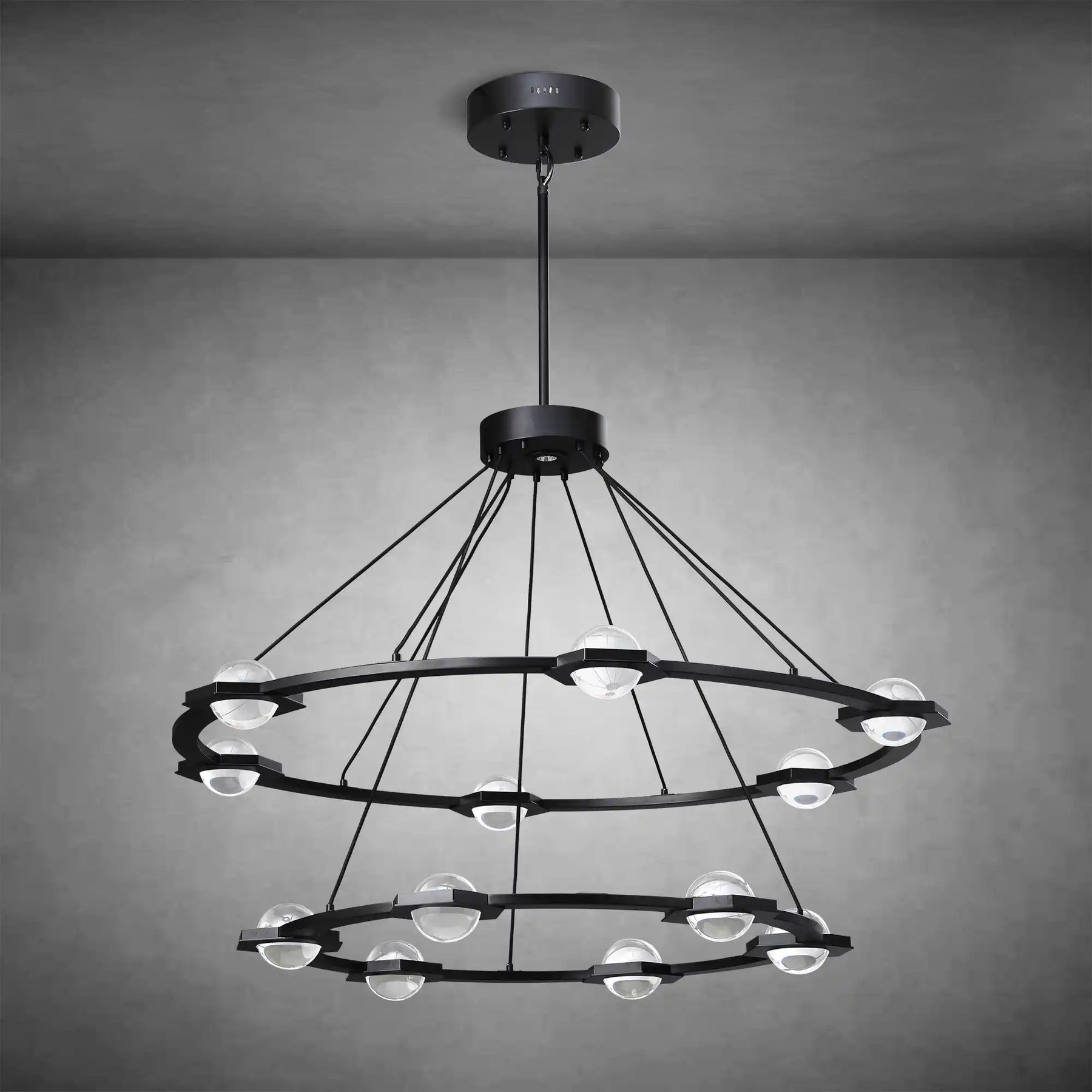 Planets 2-Tier Round Chandelier 48" LED Light