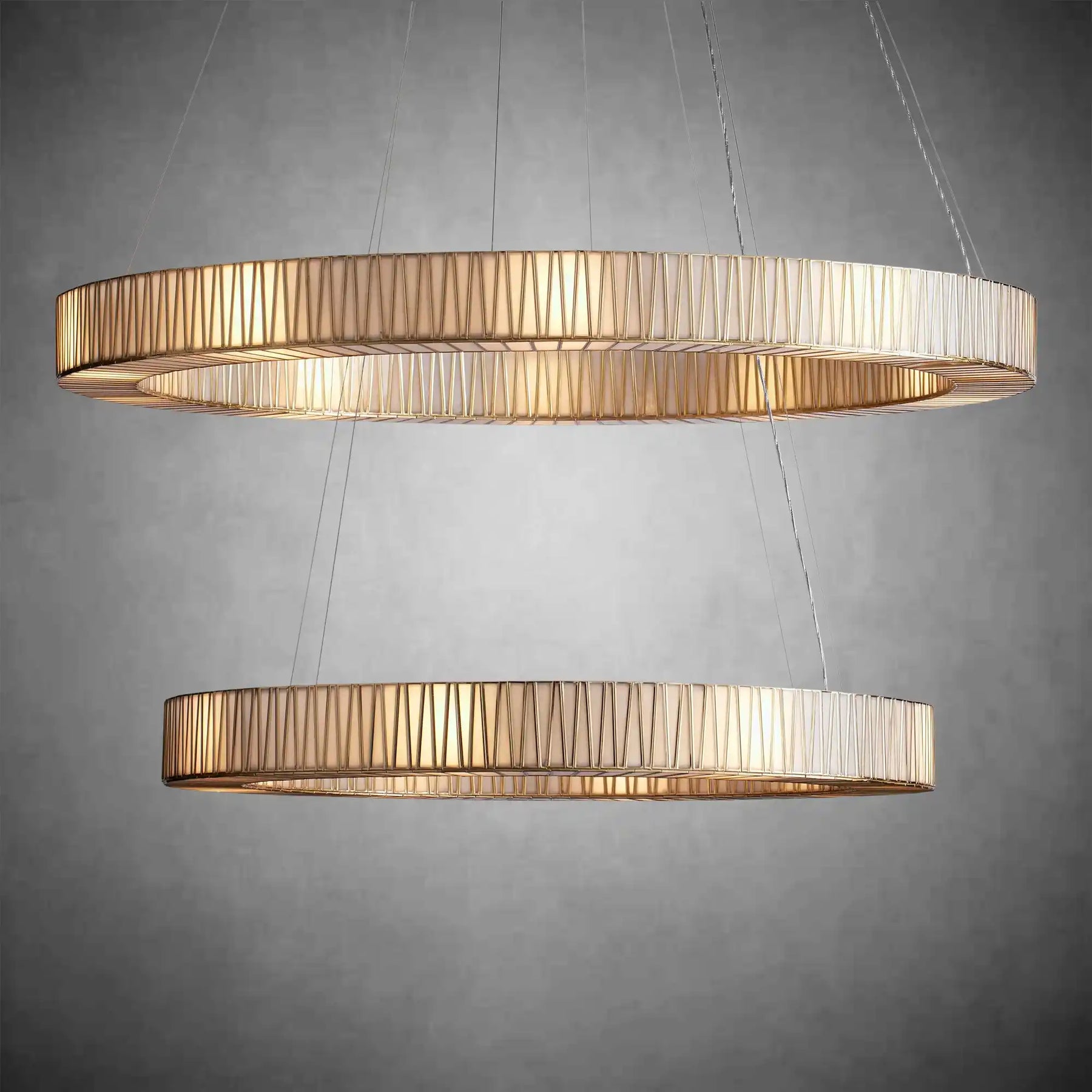 Jeunet 2-Tier Round Chandelier for Living Room