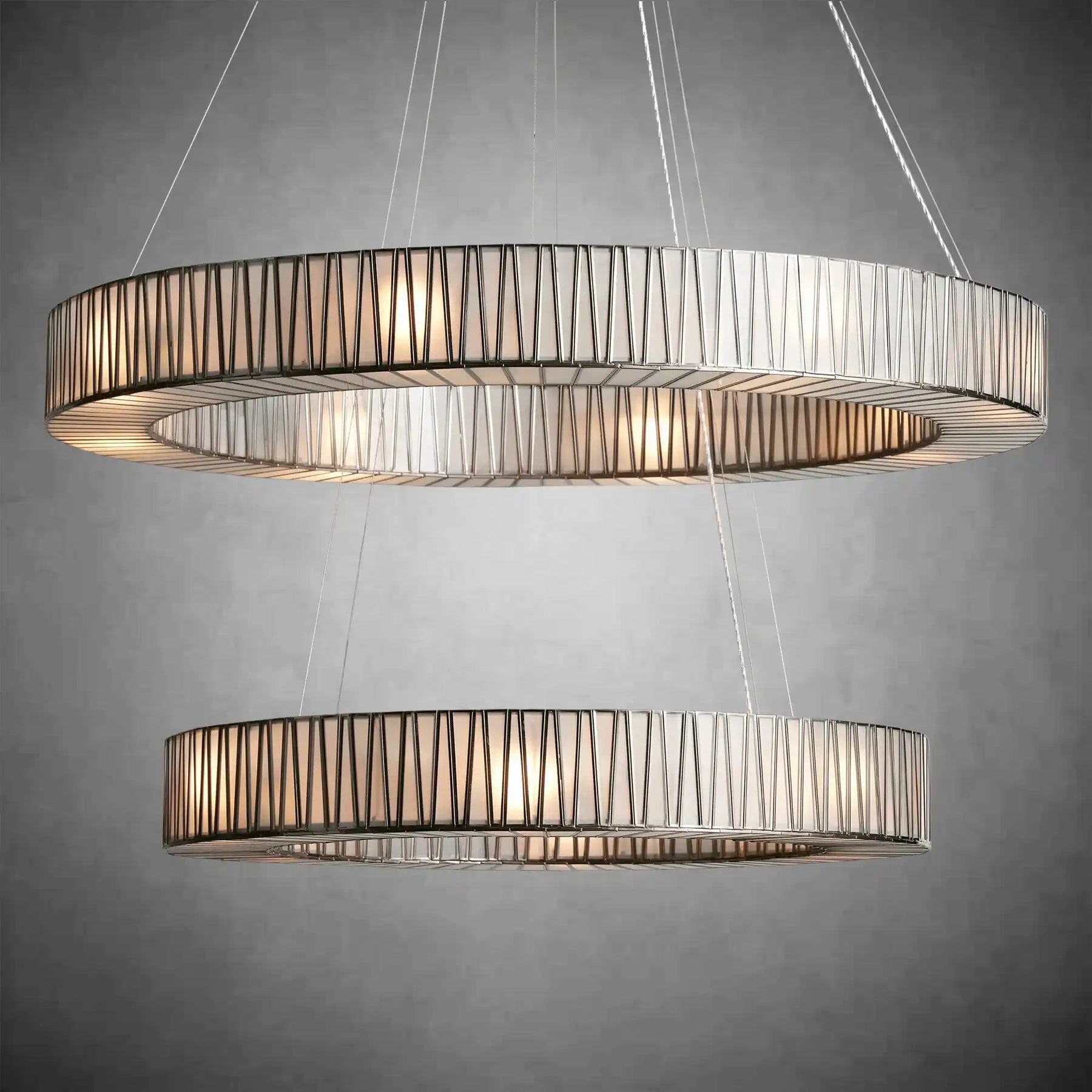 Jeunet 2-Tier Round Chandelier for Living Room