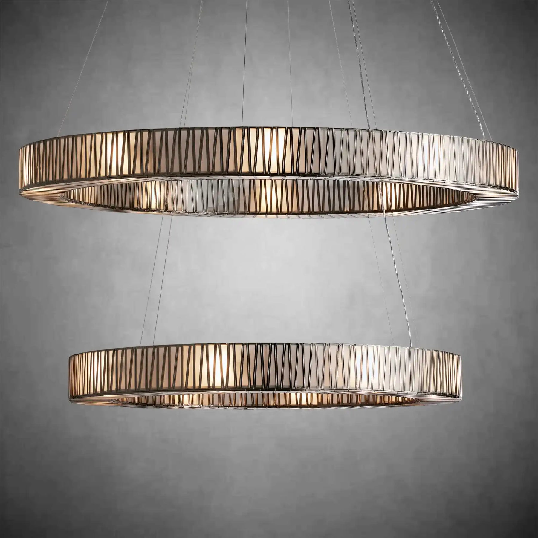 Jeunet 2-Tier Round Chandelier for Living Room