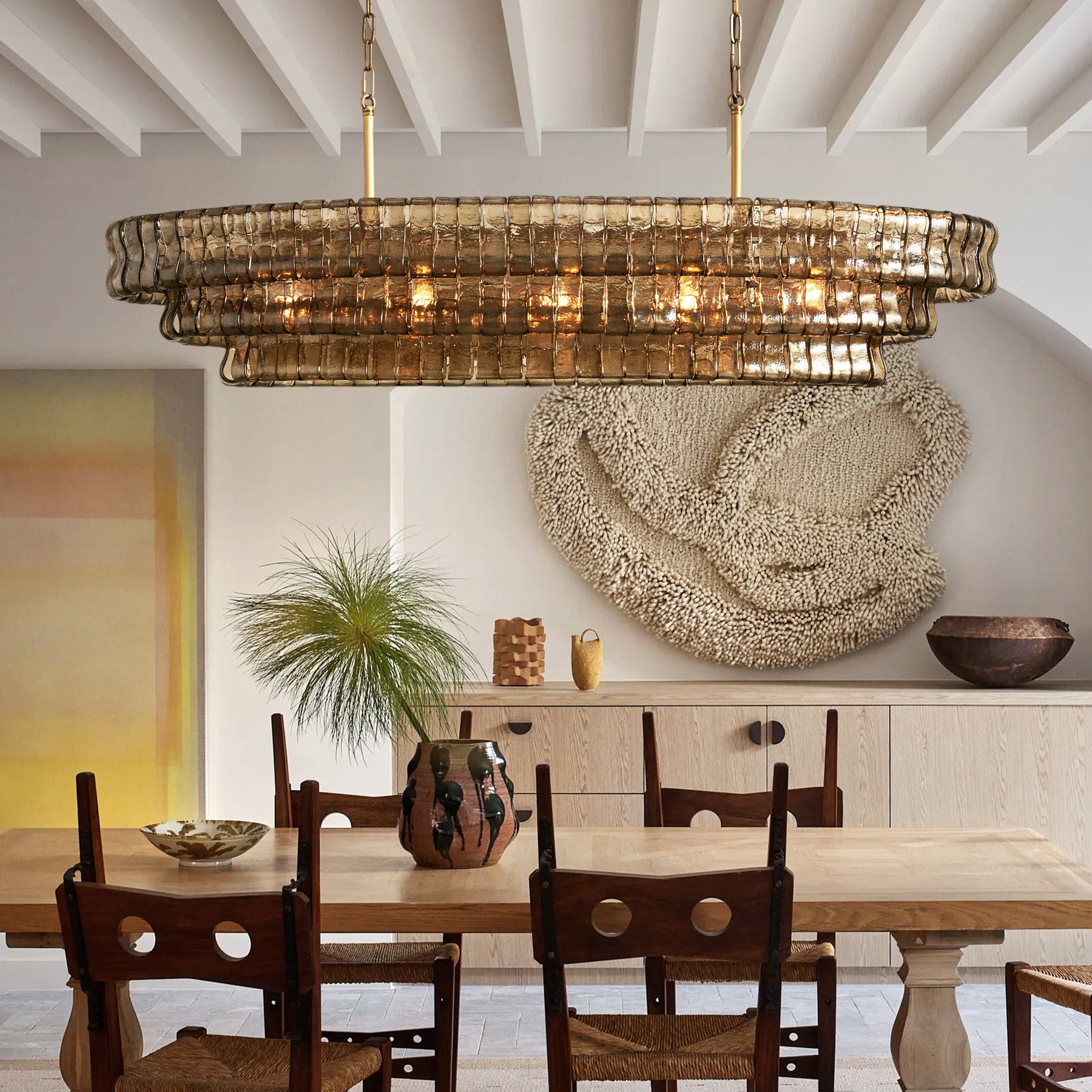 Ghiaccio Oval Chandelier 54"W/65"W