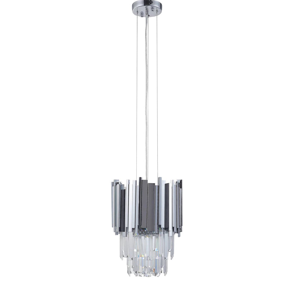 Gold/Silver Round Modern Tiered Metal Crystal Chandelier