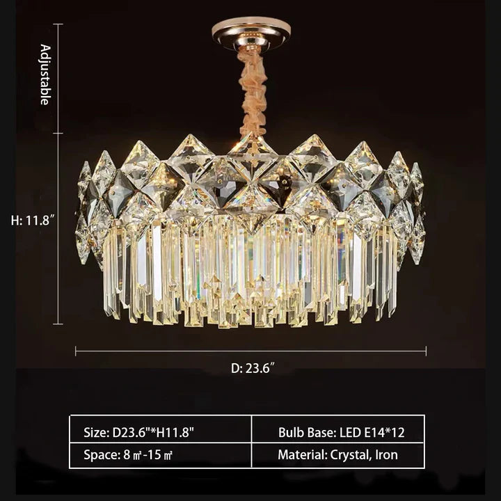 Modern Luxury Tiered Transparent Crystal Chandelier Suit for Living/Dining Room/Bedroom, art designer, round,oval