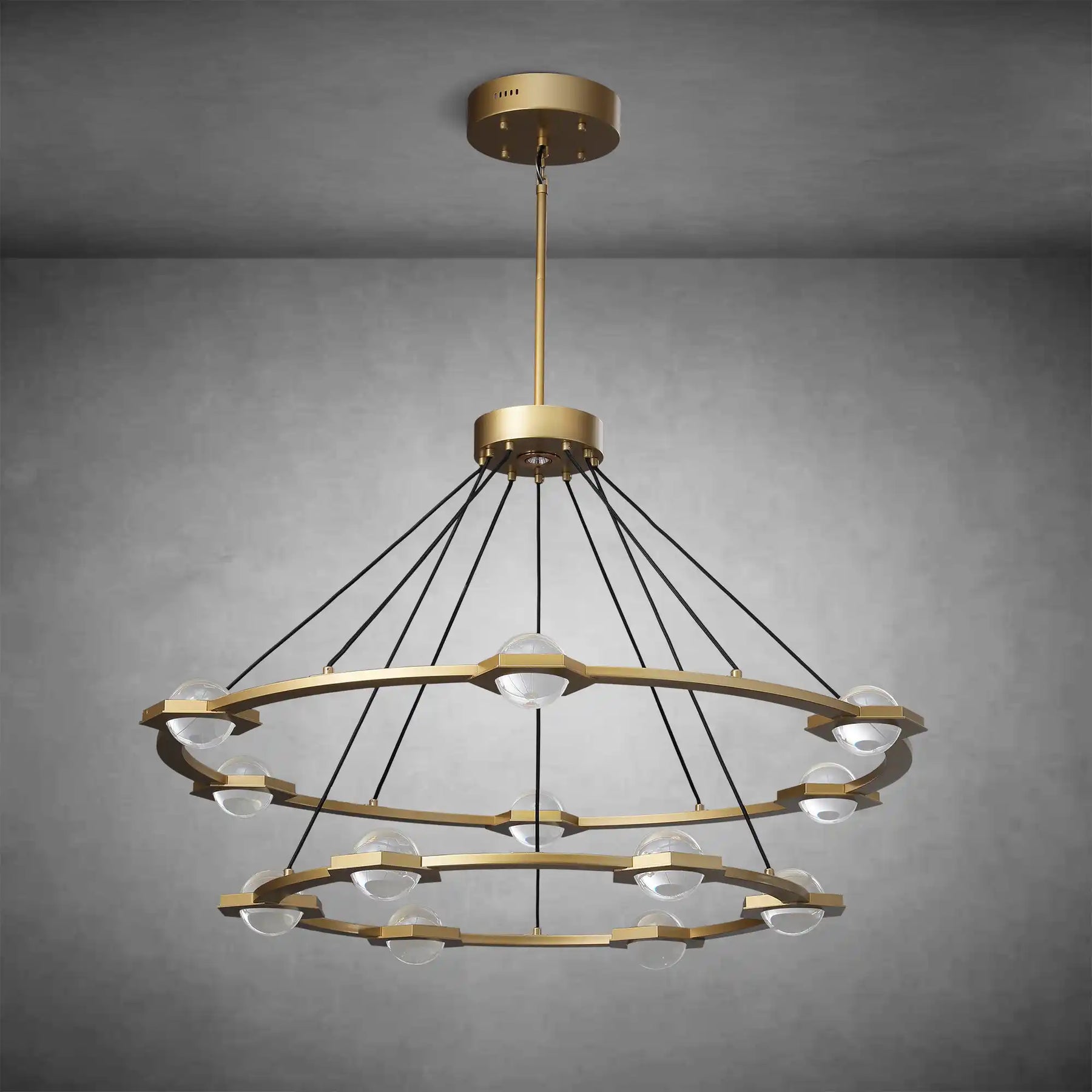 Planets 2-Tier Round Chandelier 48" LED Light