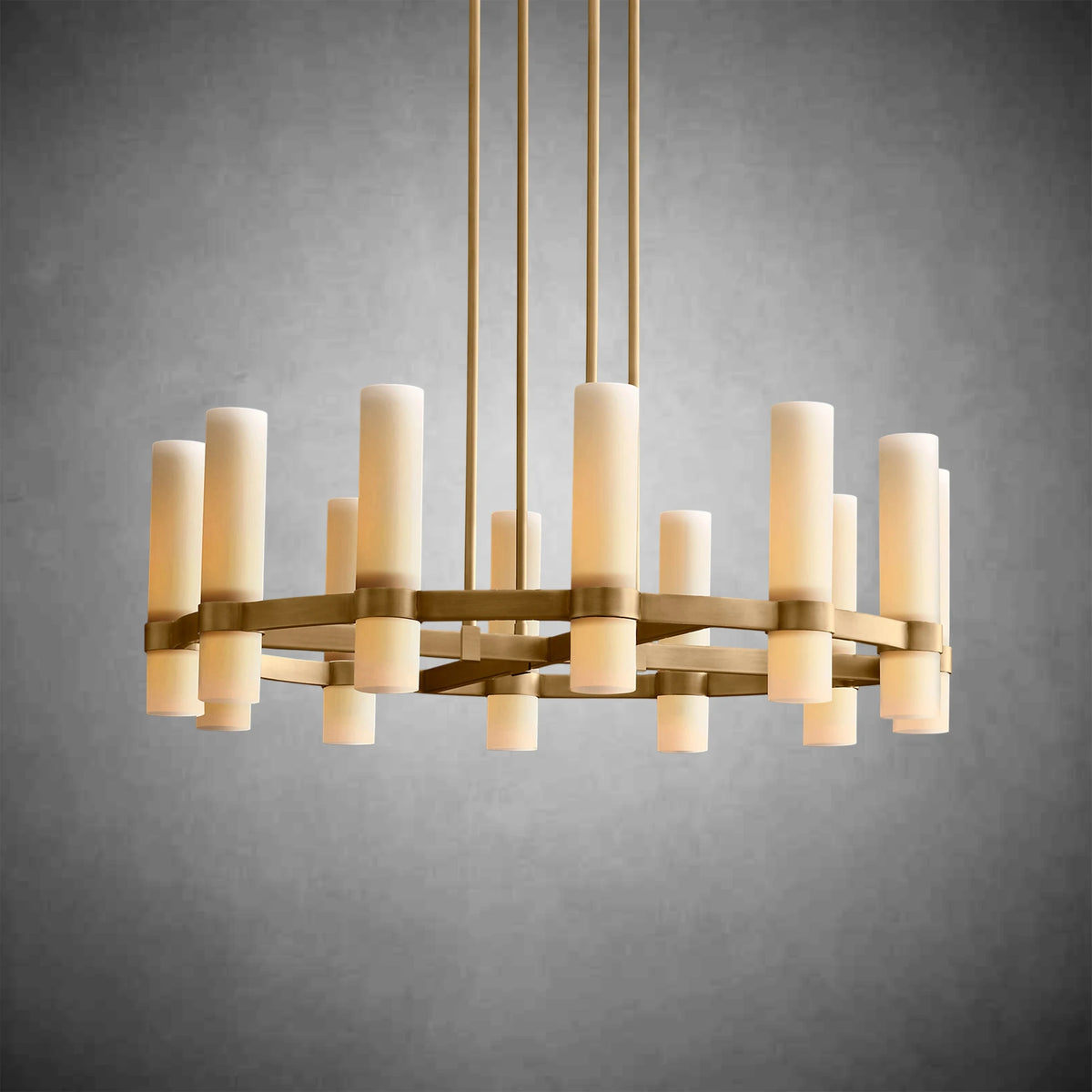 Nova Round Milk Glass Chandelier