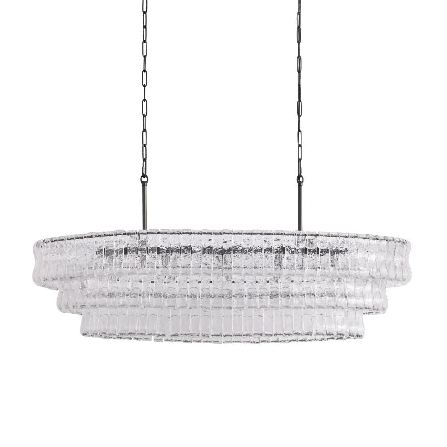 Ghiaccio Glass Oval Chandelier