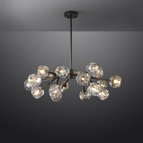 Kristal Modern Clear Crystal Round Chandelier Over Dining Table