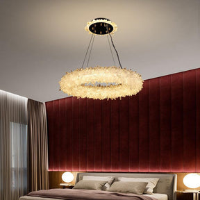 Derek Modern Rock Quartz Crystal Cluster Halo Chandelier - Merlin Lamps