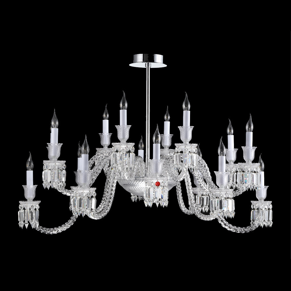 16 Lights Oval Baccarat Crystal Lighting for Dining Room