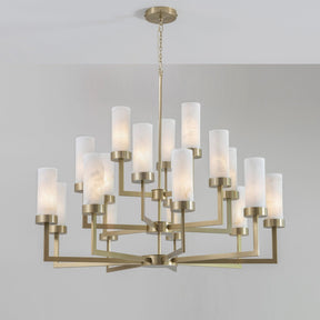 Three Tier Compass Alabaster Chandelier