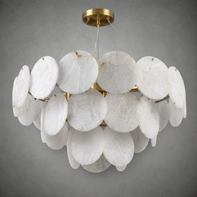 Hollis Modern Alabaster Round Chandelier