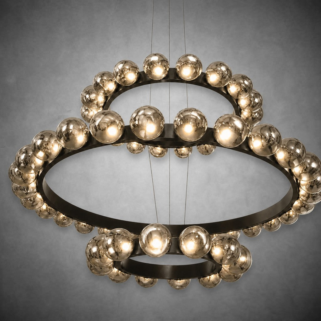 Ellison Bubbles 3-Tier Nested Glass Chandelier