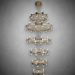 Pearl Net Modern Sculptural Ring Chandelier