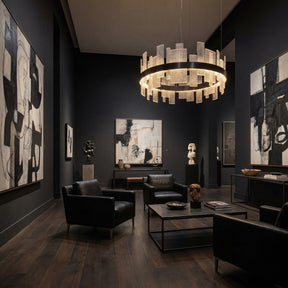 Lyra Round Glass Chandelier