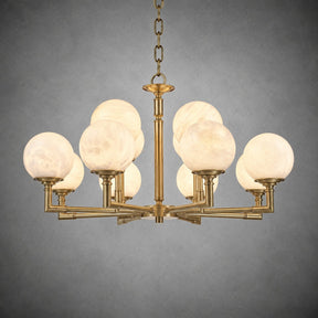 Brass Orb Classic Alabaster Pendant Light
