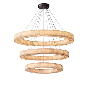 OLYRA 3-TIER ROUND ALABASTER CHANDELIER 39" 47" 59"D